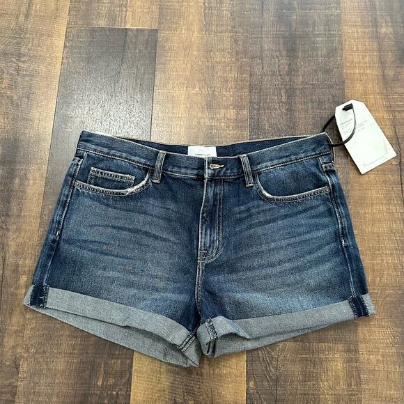 NWT Current Elliott The Boyfriend Rolled Denim Shorts Size 31 - Picture 1 of 11